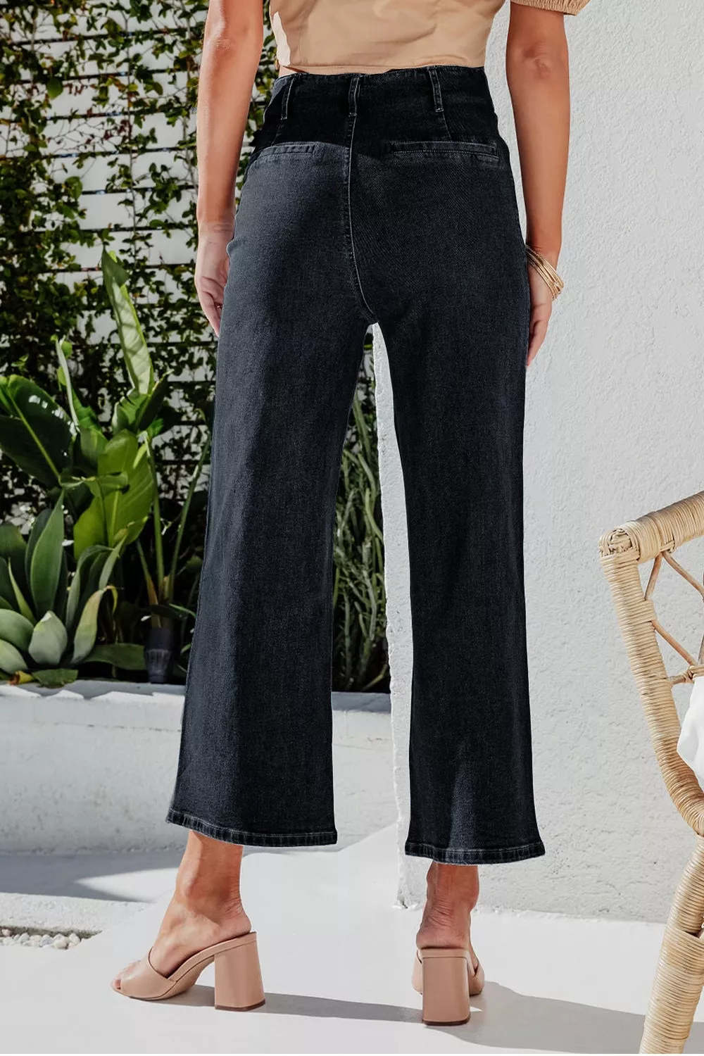 High-Waisted Button-Fly Wide-Leg Jeans, image 6