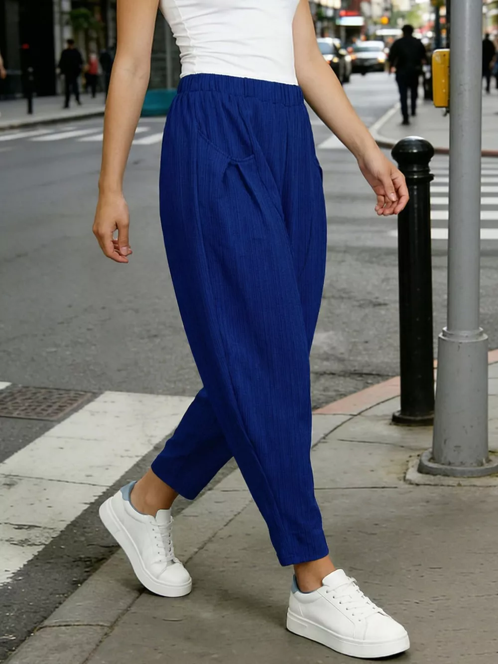 Plus Size Casual Elastic Waist Harem Pants, image 15