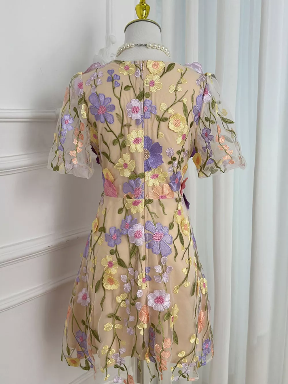 Plus Size Embroidered Floral V-Neck Mini Dress, image 14