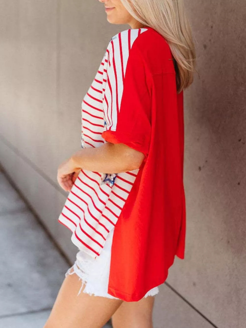 Striped Star Sequin Patriotic T-Shirt, image 5