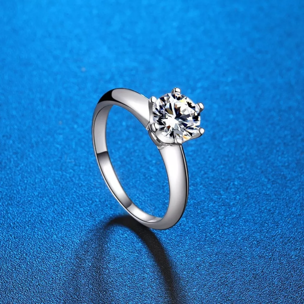 1 Carat Moissanite 925 Sterling Silver Ring, image 3