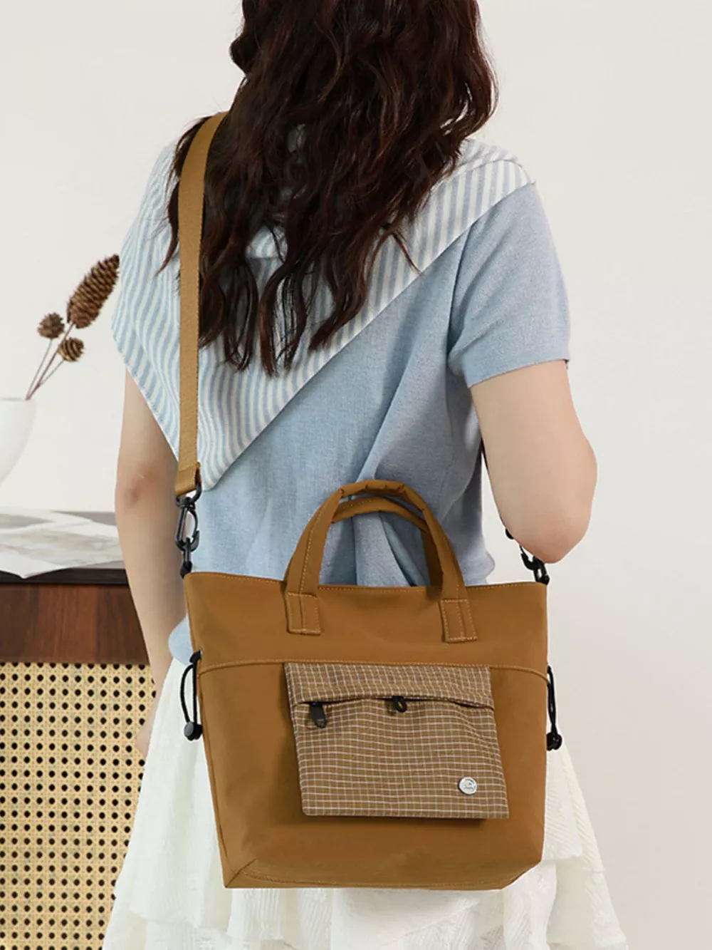 Plaid Nylon Crossbody Bag, image 2