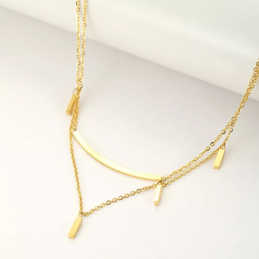 18K Gold-Plated Double Layered Necklace, image 6