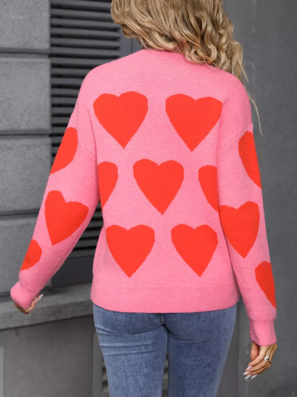 Valentine's Day Heart Round Neck Knitted Sweater, image 12