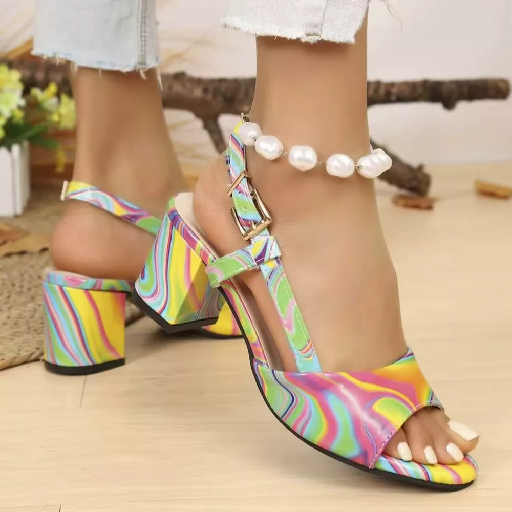 Open Toe Block Heels Sandals, image 4