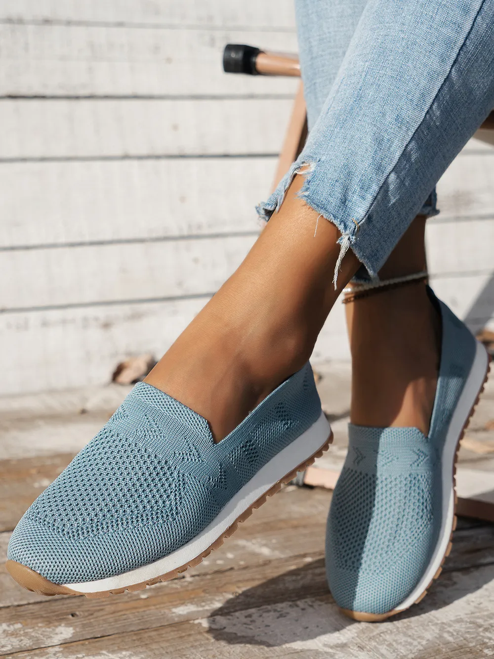 Mesh Round Toe Flat Slip-Ons, image 7