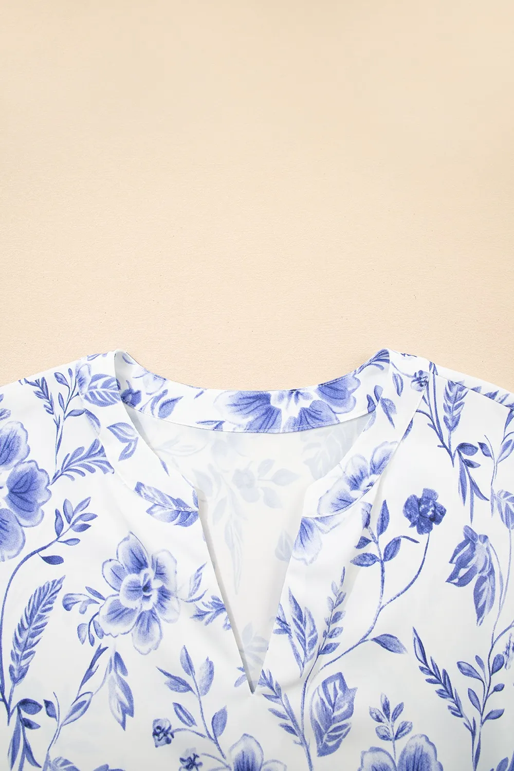Floral Print Ricrac Trim Short Sleeve Blouse, image 5