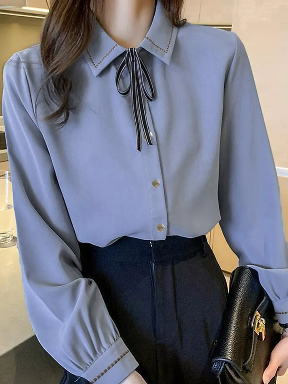 Bow Tie Long-Sleeve Shirt, image 3
