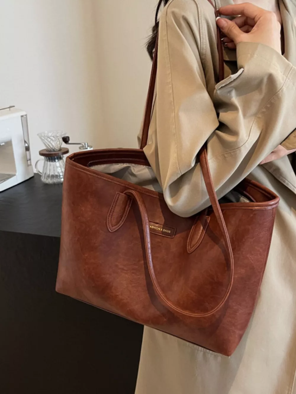 PU Leather Tote Bag, image 2