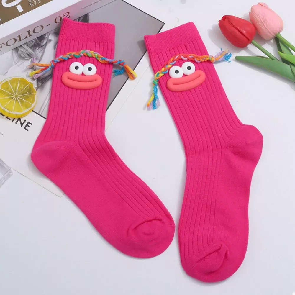 Cartoon Ribbed Knit Crew Socks, image 16