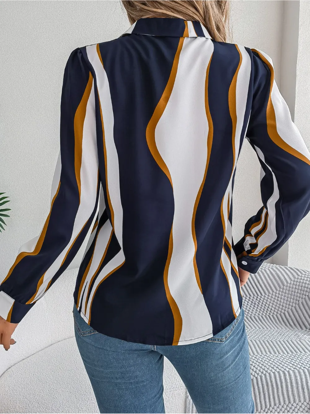 Printed Button Up Long Sleeve Shirt, image 12