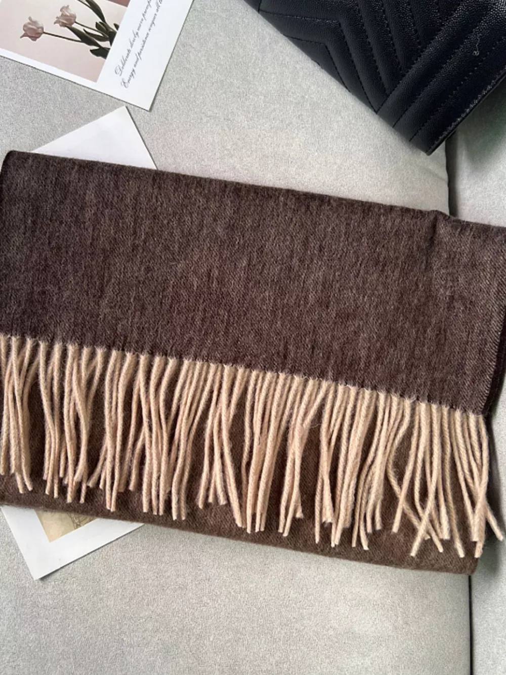 Color Block Fringe Scarf, image 3