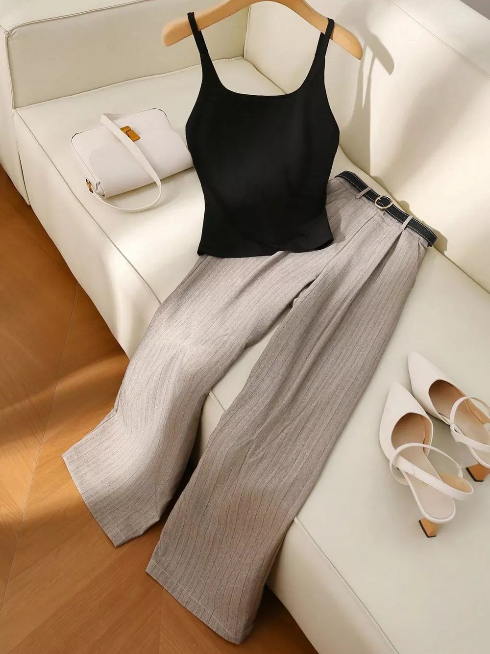 Sleeveless Top and Wide-Leg Pants Set, image 2