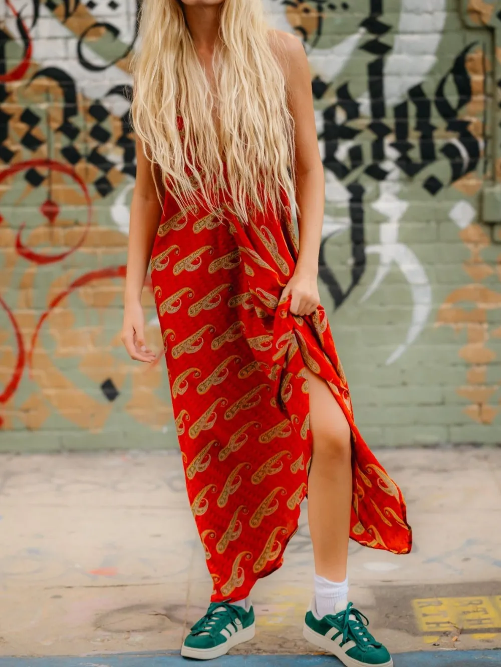 Backless Printed Halter Neck Maxi Dress, image 19