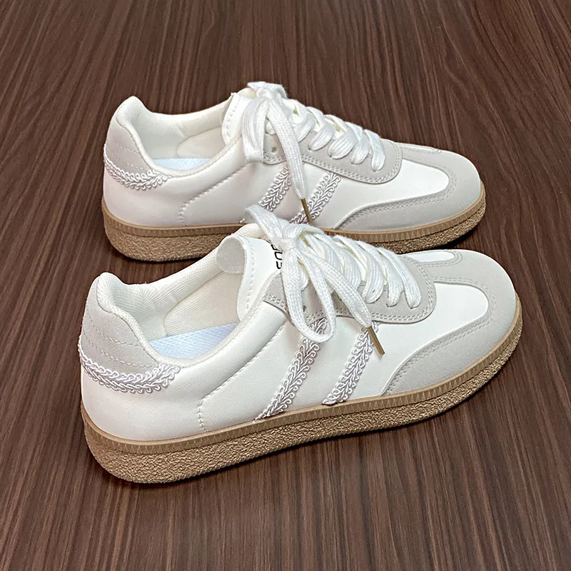 Contrast Lace Up Round Toe Sneakers, image 5