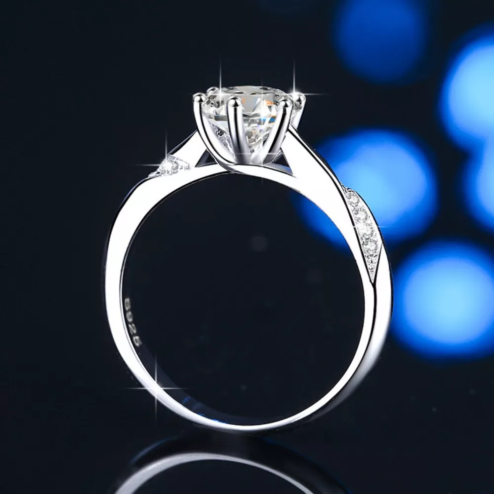 1 Carat Moissanite 925 Sterling Silver Ring, image 4