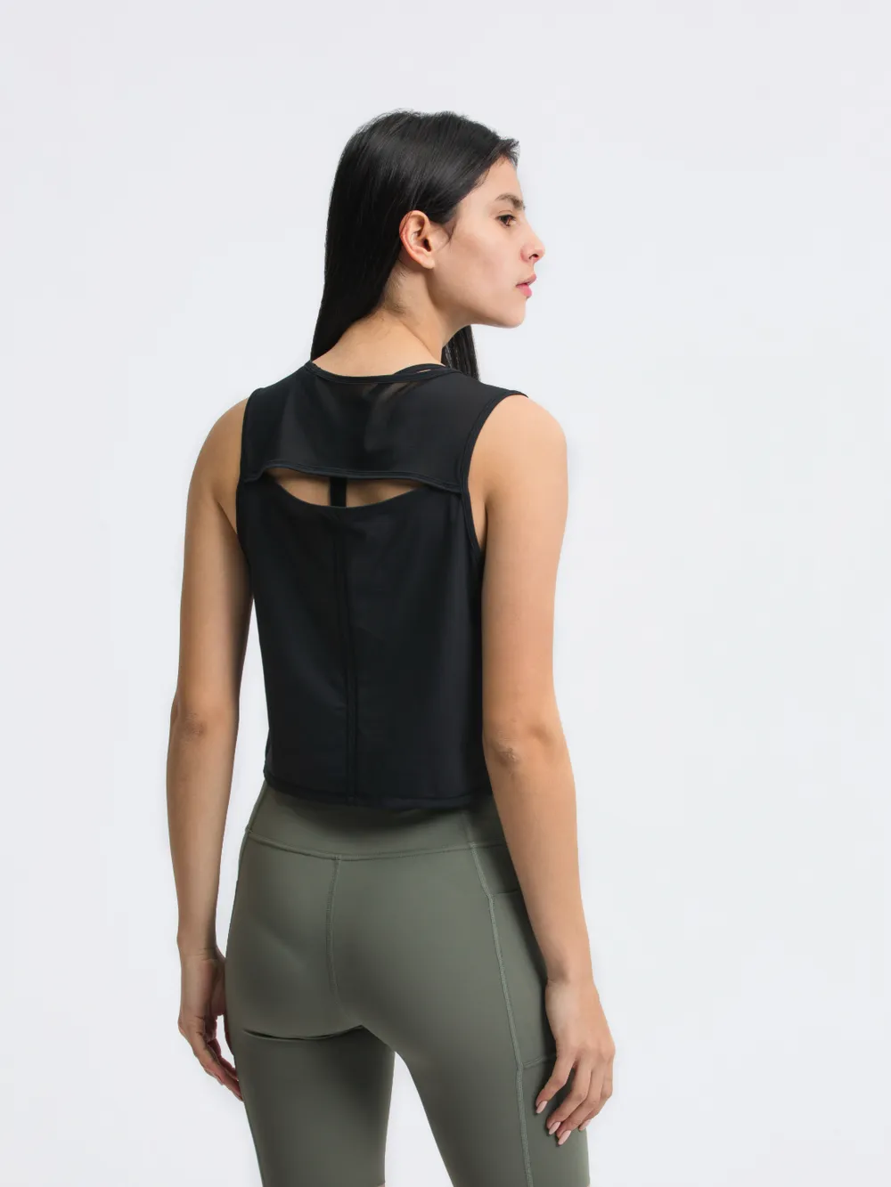Round Neck Cropped Active Tank, image 11