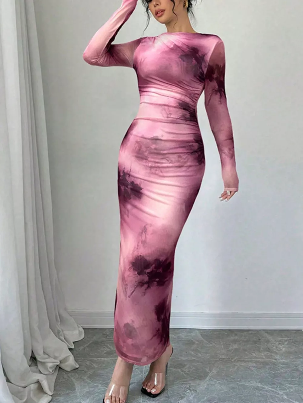 Tie-Dye Bodycon Maxi Dress, image 3