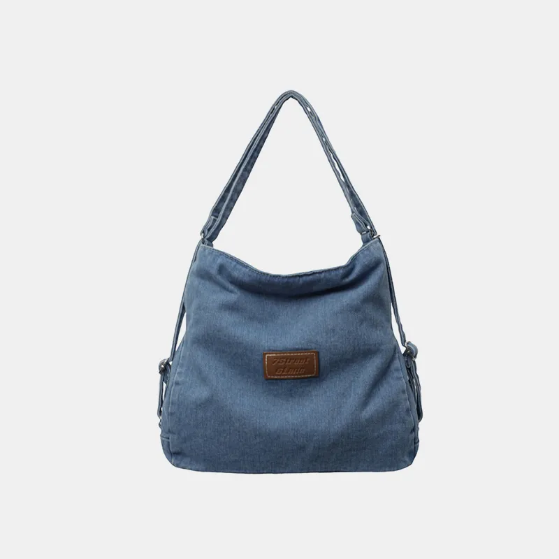 Adjustable Strap Denim Shoulder Bag, image 2