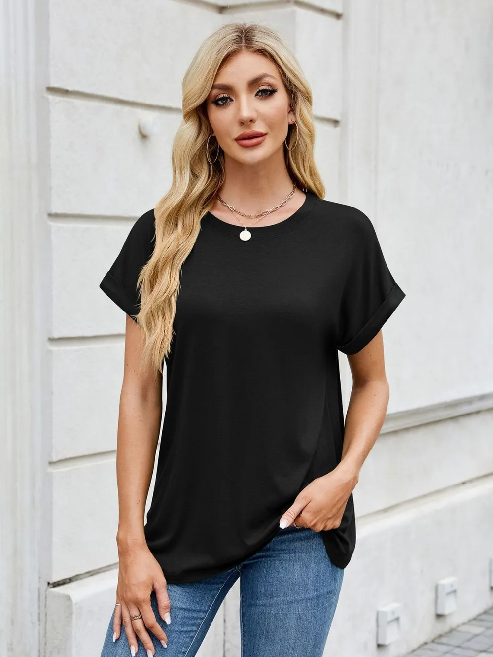 Round Neck Short Sleeve T-Shirt, image 13