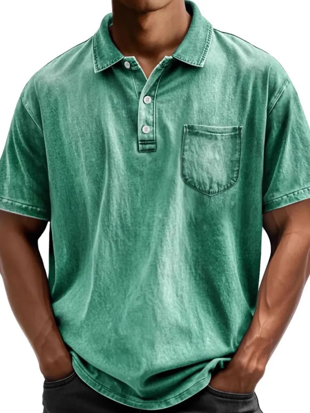 Men's Full Size Collared Neck Short Sleeve Polo Plus Size, image 2