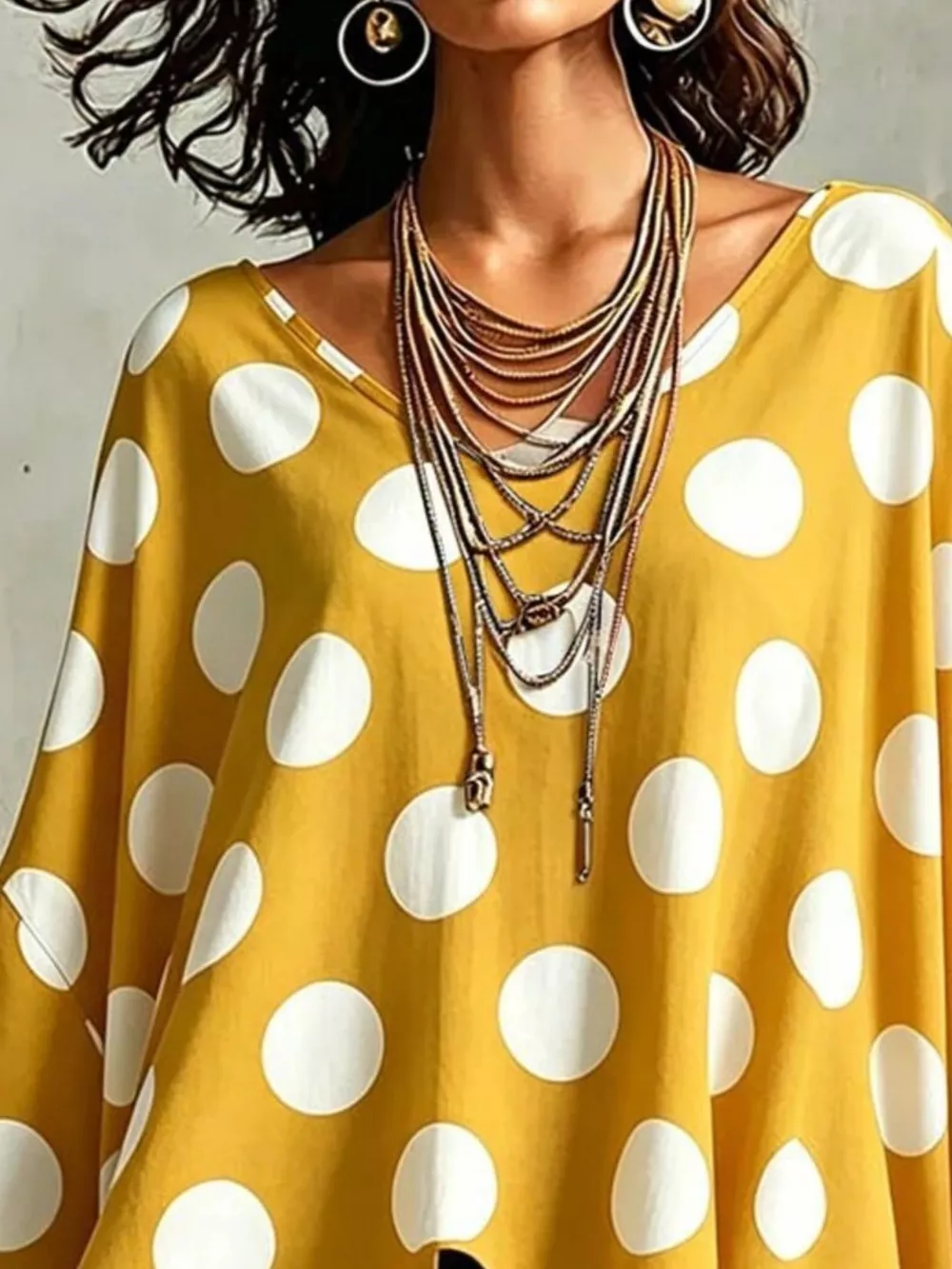 Polka Dot Asymmetrical Hem Blouse, image 7