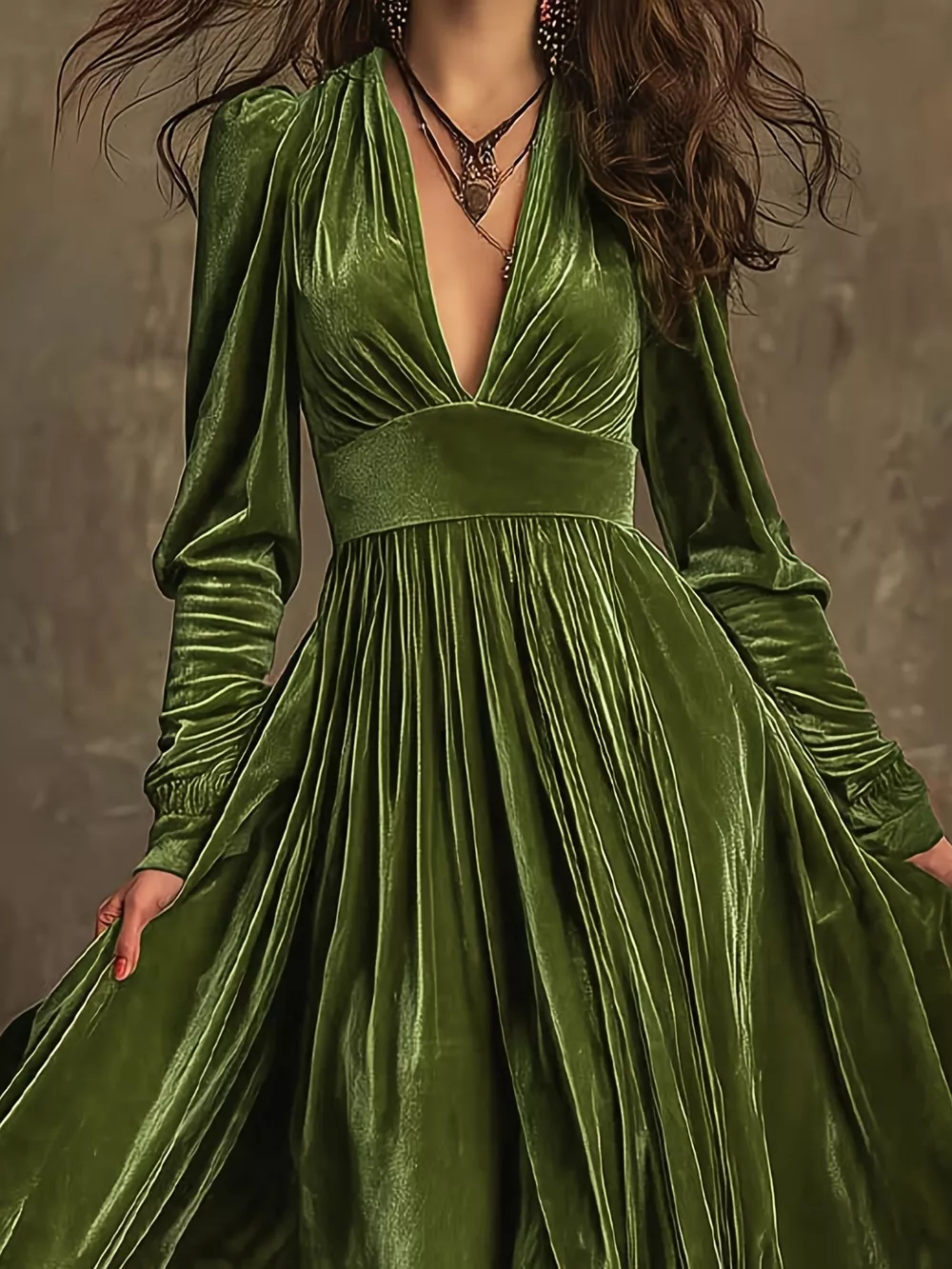 Ruffled Hem Long Sleeve Dress, image 5