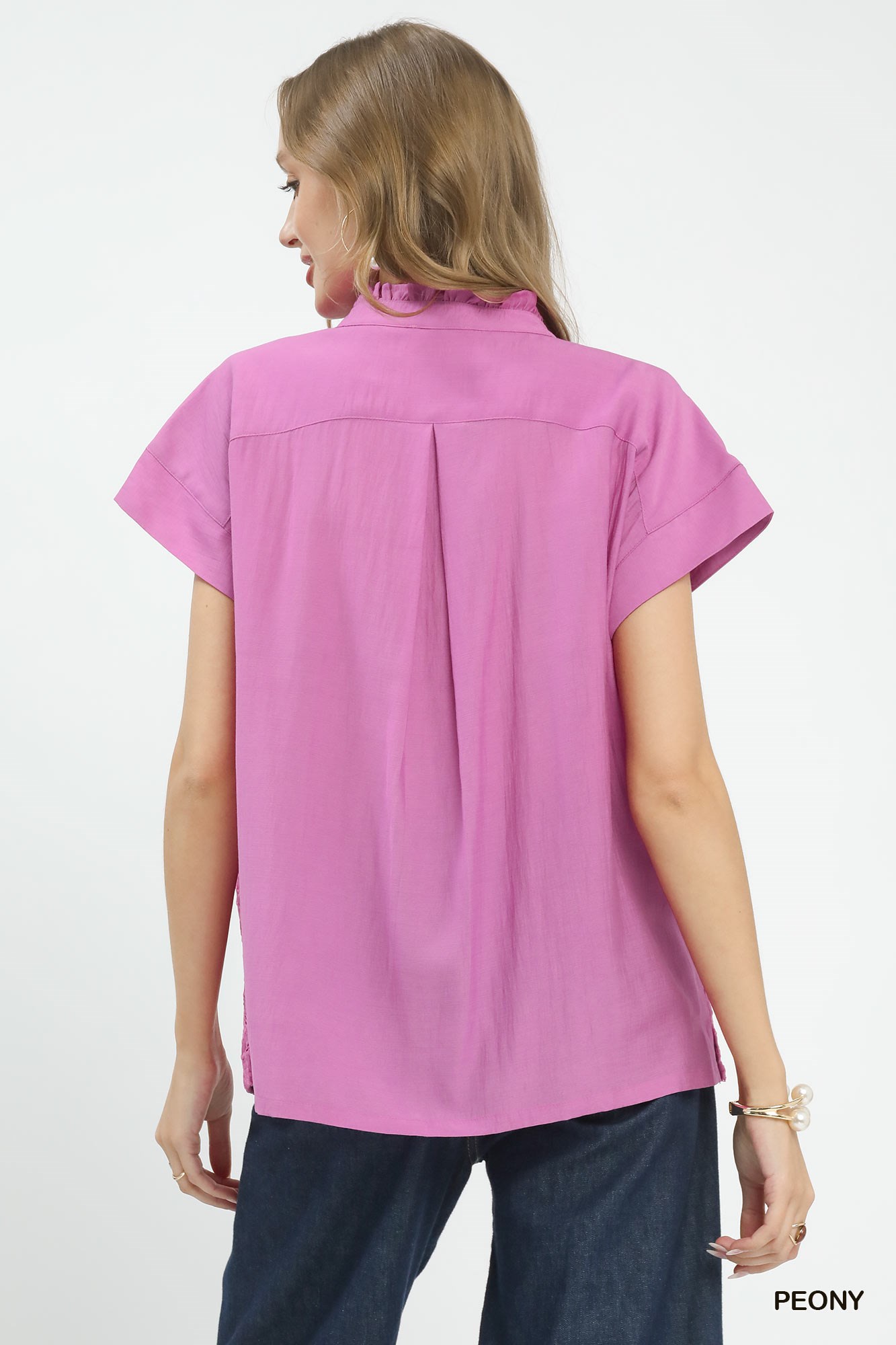Lace Button-Front Top, image 3
