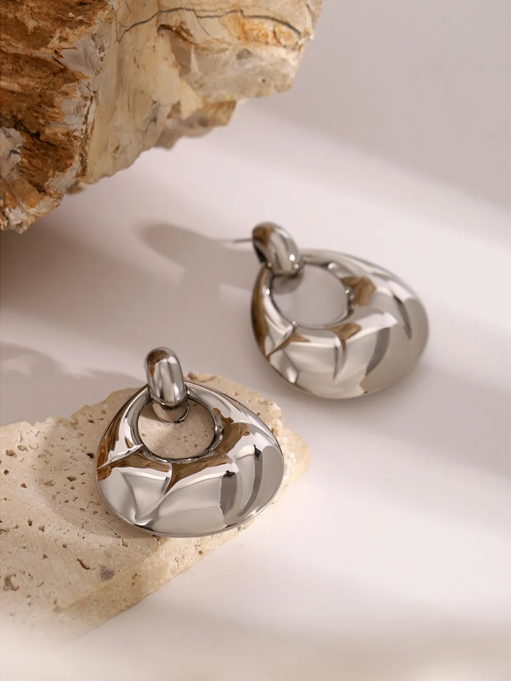 Stainless Steel Teardrop Shape Earrings, image 5