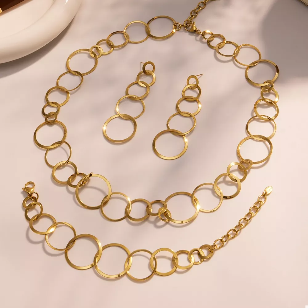 18K Gold-Plated Chain Link Statement Necklace, image 5