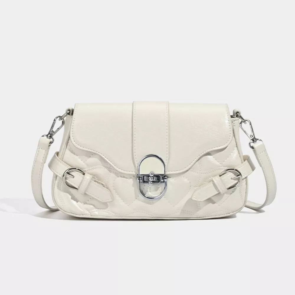 Quilted Flap Buckle Decor Crossbody Bag, image 2