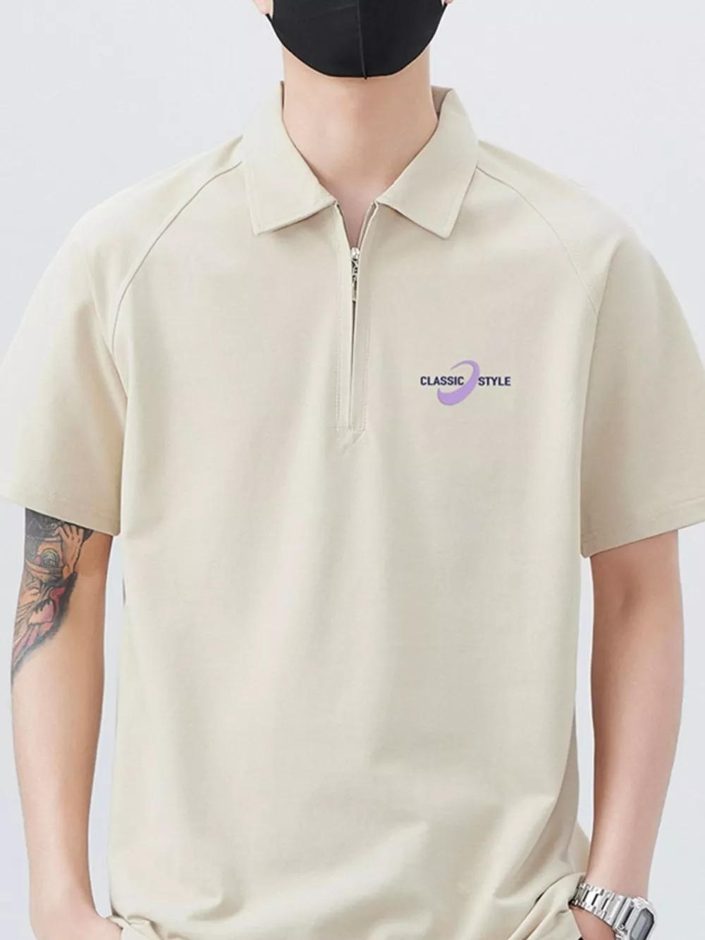Men's Plus Size Collared Neck Short Sleeve Polo
