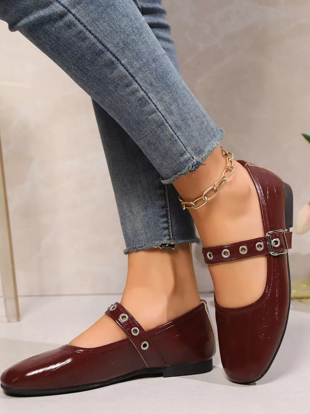 Round Toe Mary Jane Loafers, image 3