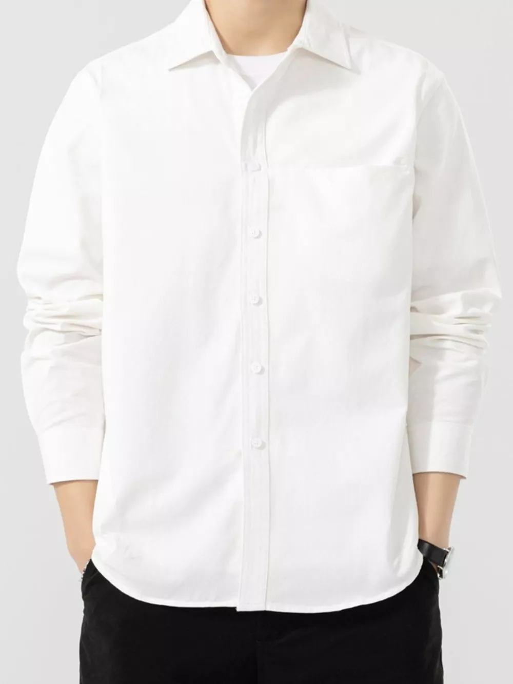 Men's Plus Size Button Up Long Sleeve Shirt, image 9