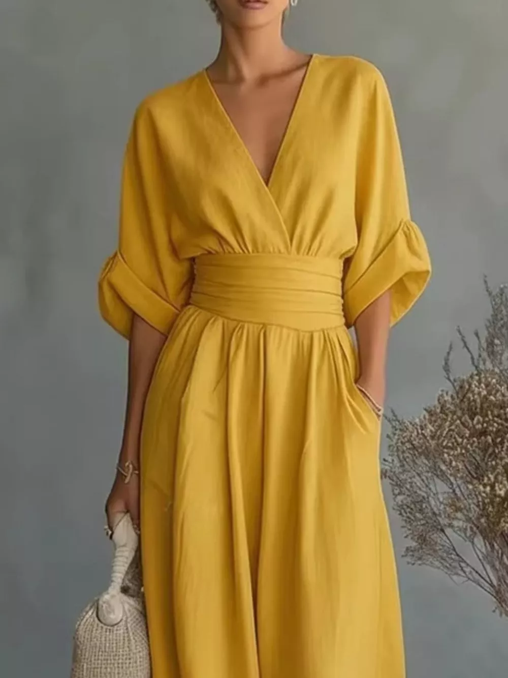 Full Size Half Sleeve Wide Leg Jumpsuit Plus Size, image 9