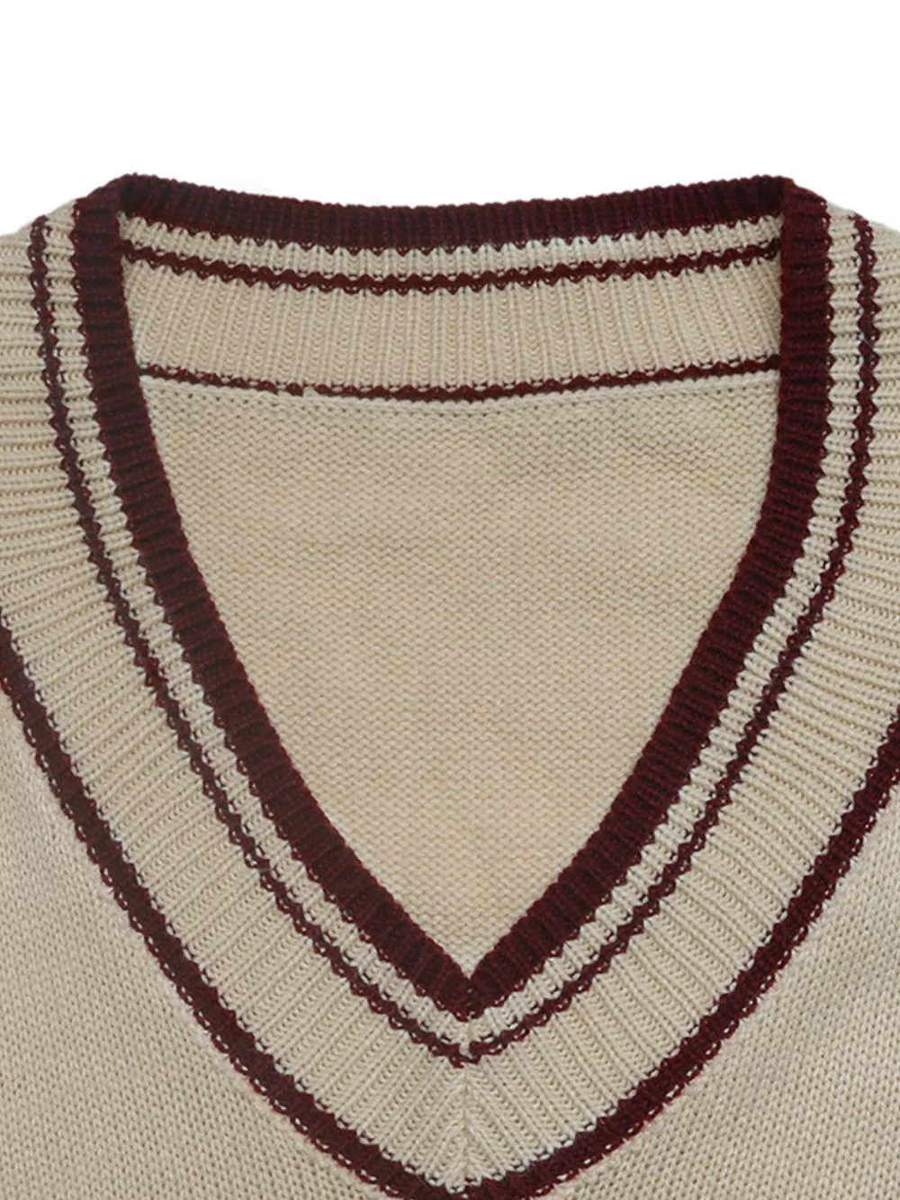 Contrast Trim V-Neck Long Sleeve Sweater, image 2