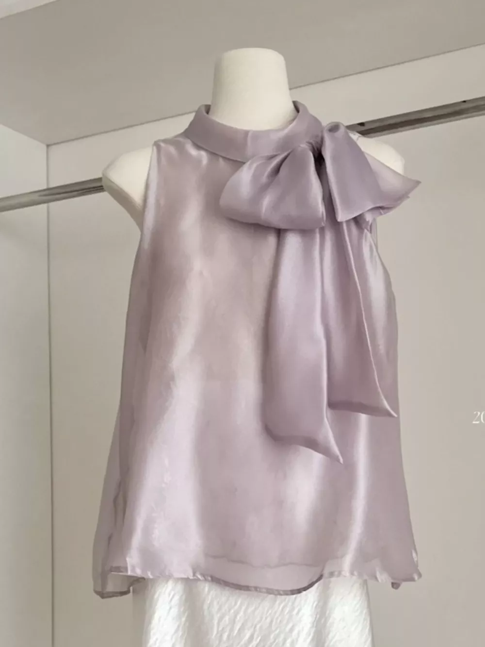 Bow Chiffon Sleeveless Top, image 7