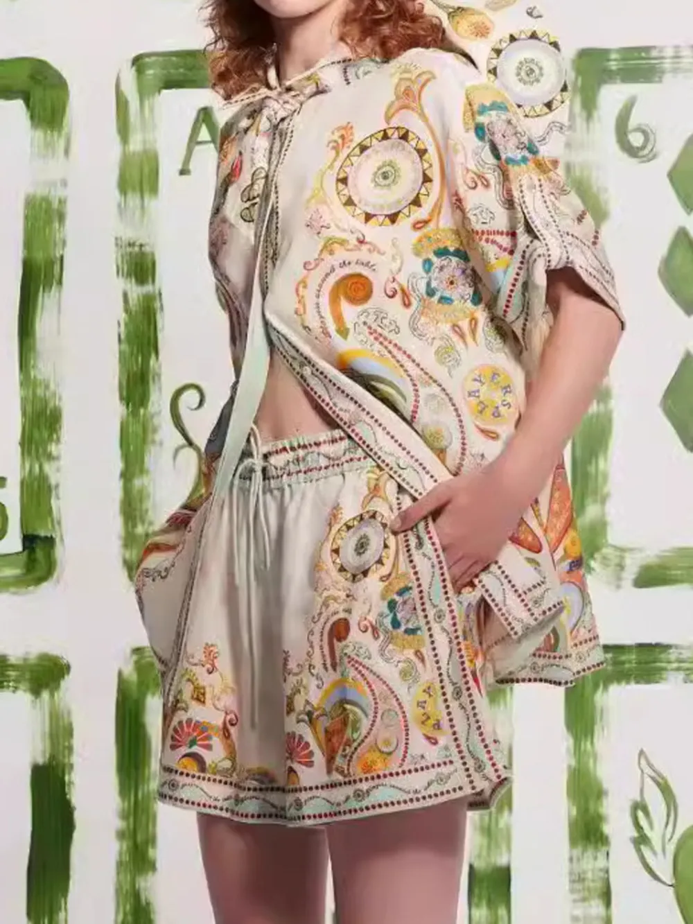 Printed Half Sleeve Shirt and Shorts Set, image 2