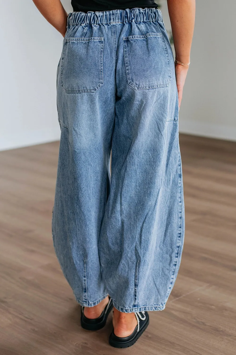 Wide Leg Drawstring Jeans, image 2