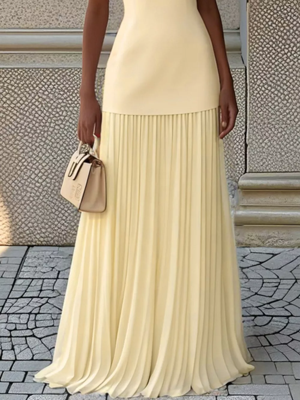 Full Size Sleeveless Top and Pleated Maxi Skirt Set Plus Size, image 3
