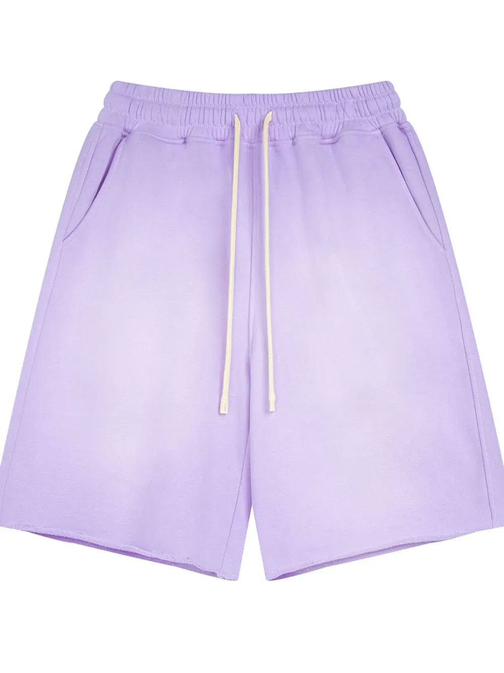 Men's Raw Edge Drawstring Casual Shorts, image 8