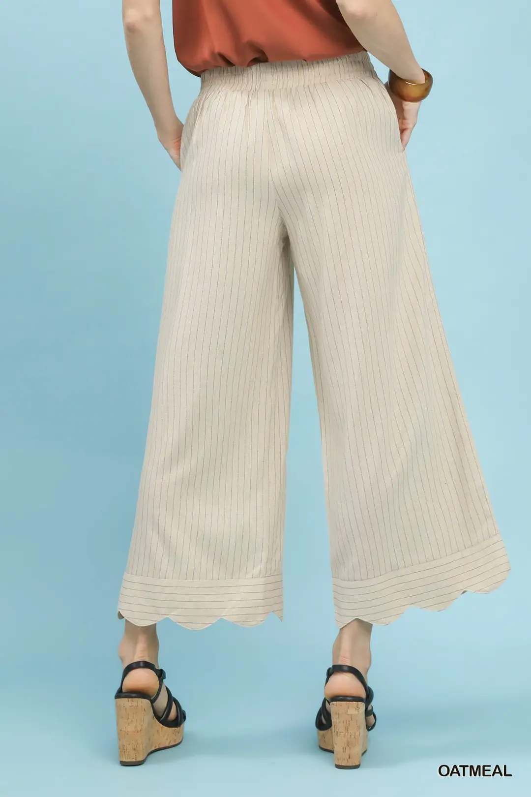 Pinstripe Wide Leg Pants, image 3