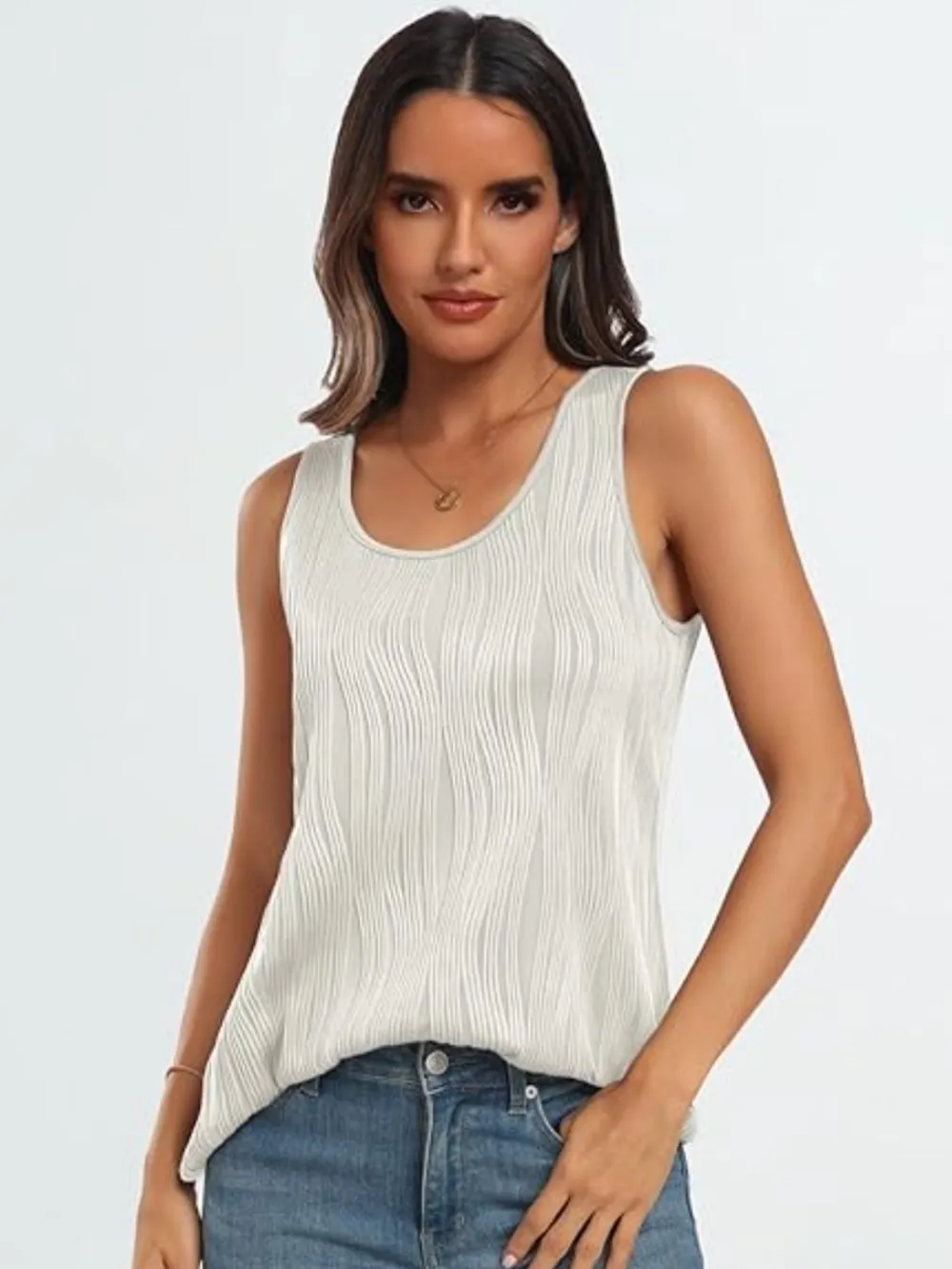 Round Neck Wide Strap Tank, image 17