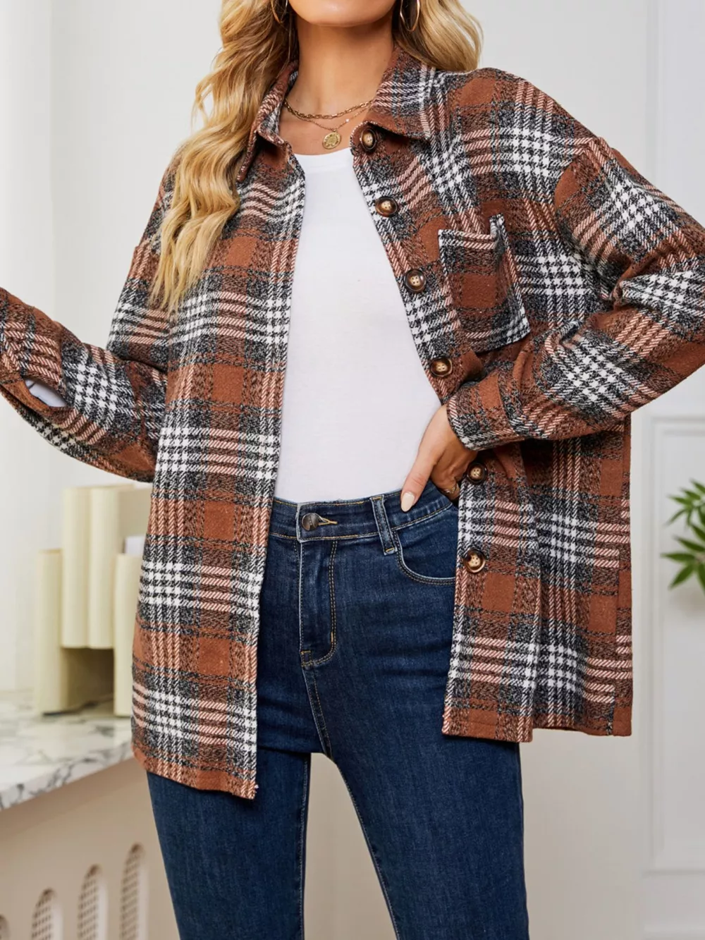 Plaid Button-Up Shirt, image 5