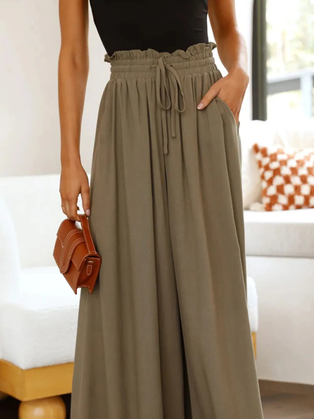 Wide Leg Pants with Pockets, image 7