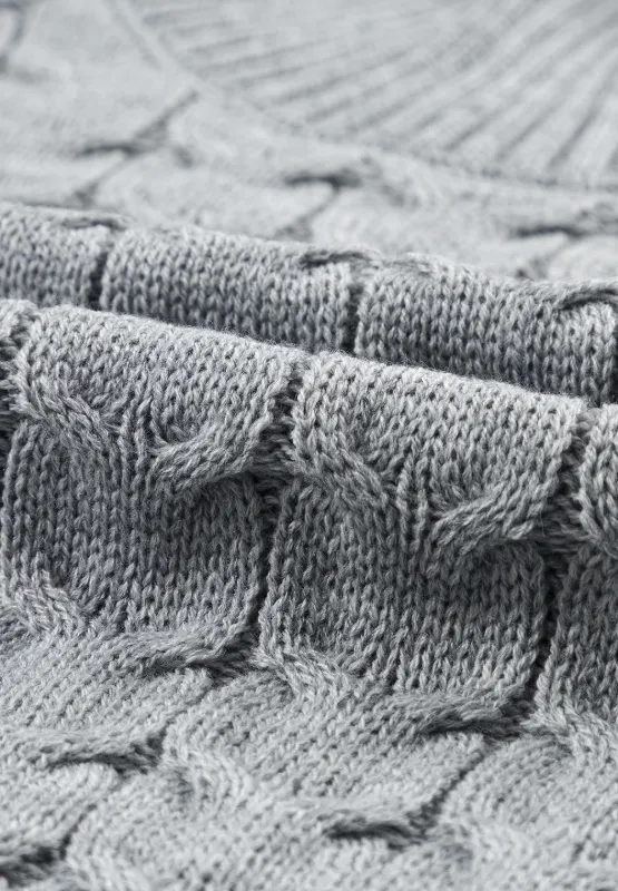 Cable Knit Turtleneck Short Sleeve Sweater, image 7