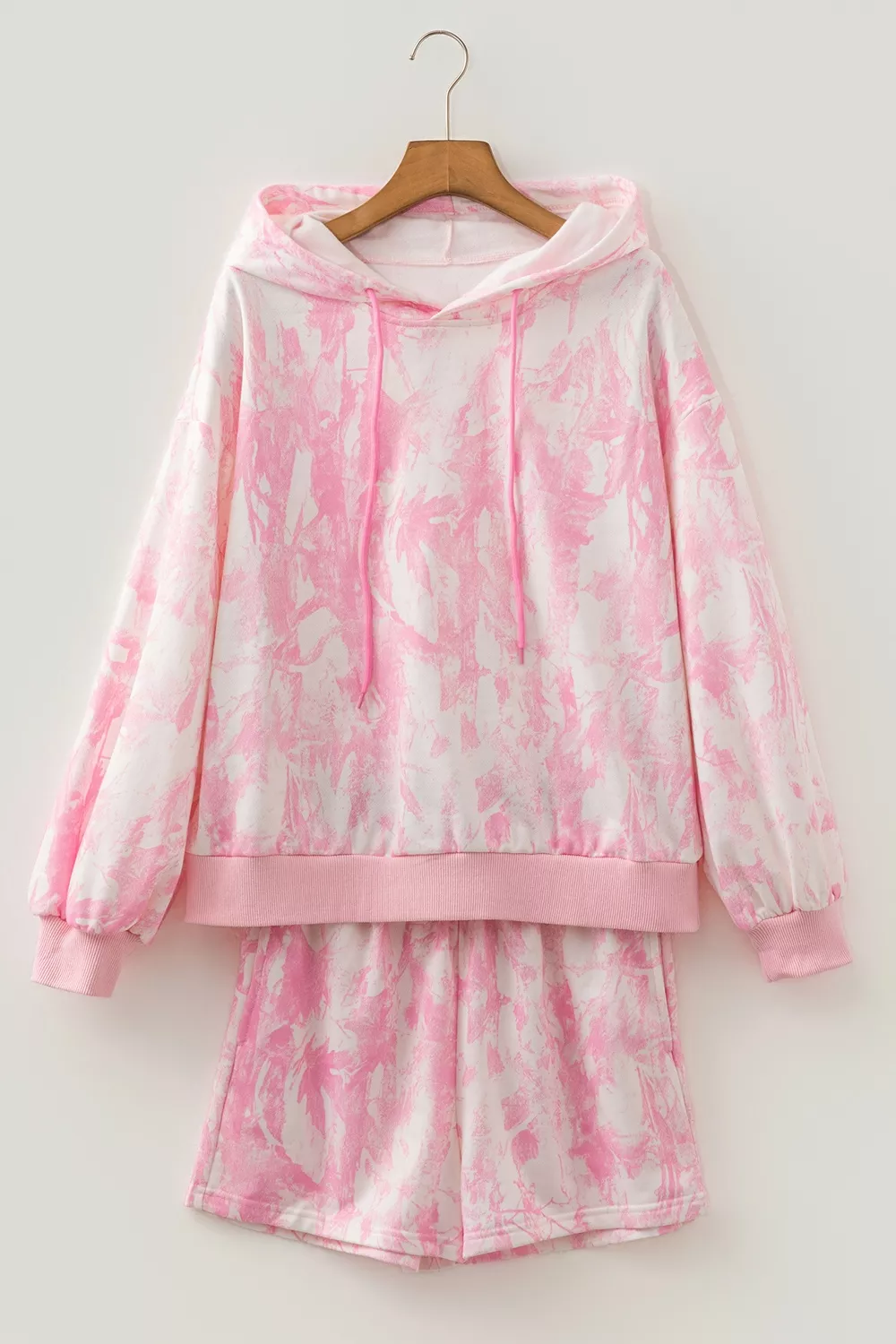 Abstract Print Loose Hoodie Slim Shorts 2pcs Set, image 6