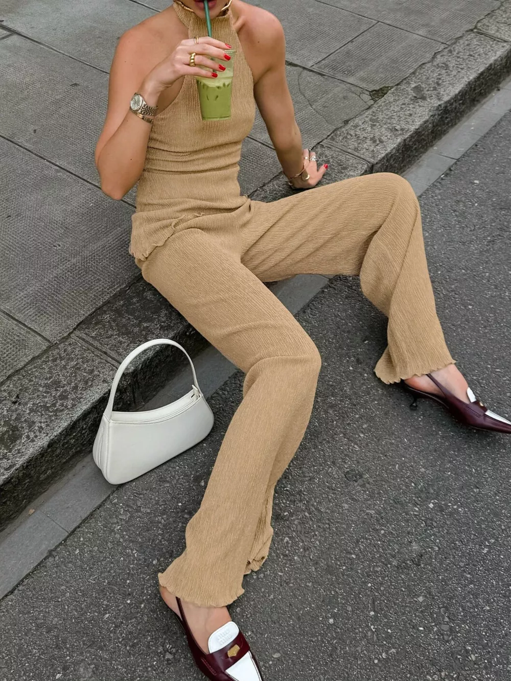 Sleeveless Top and Wide-Leg Pants Two-Piece Set, image 21