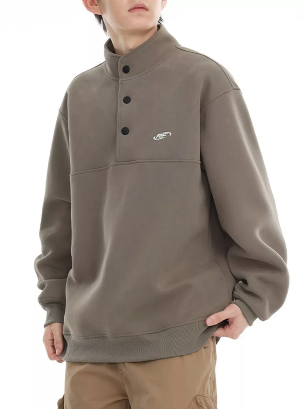 Men's Plus Size Dropped Shoulder Long Sleeve Sweatshirt, image 5