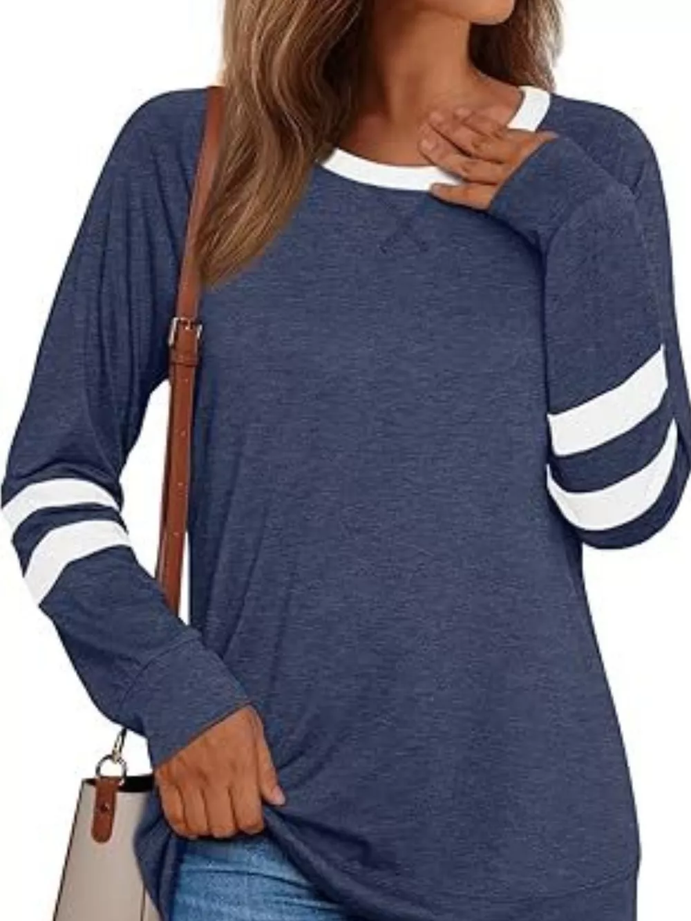 Casual Striped Round Neck T-Shirt, image 6
